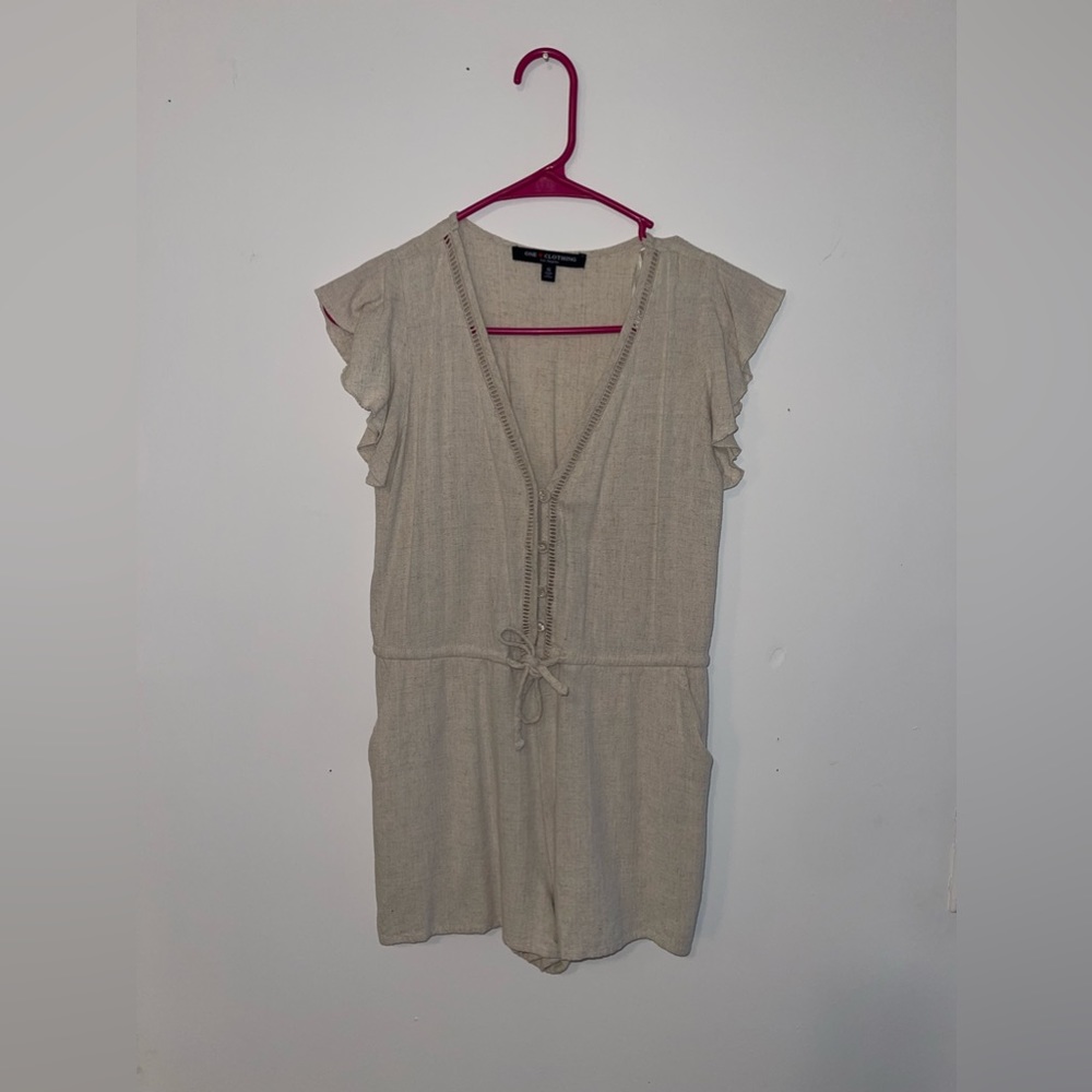 ROMPER. Khaki colored romper. Super comfortable super cute.